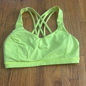 Lululemon Athletica Neon Yellow Sports Bra